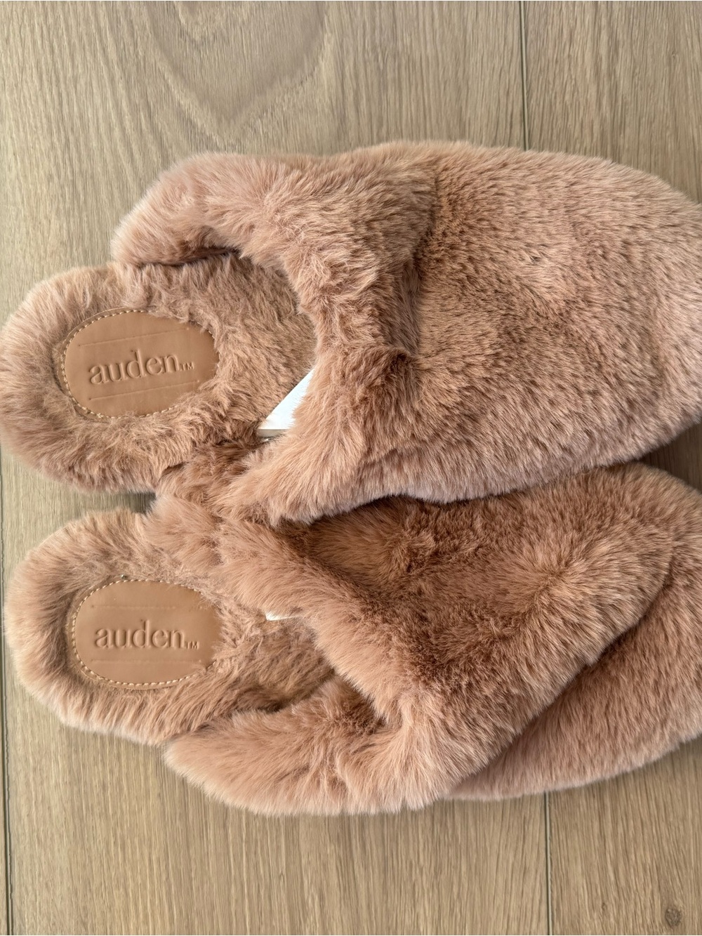 Auden Plush Faux-Fur Slip-On Slippers Size 9/10